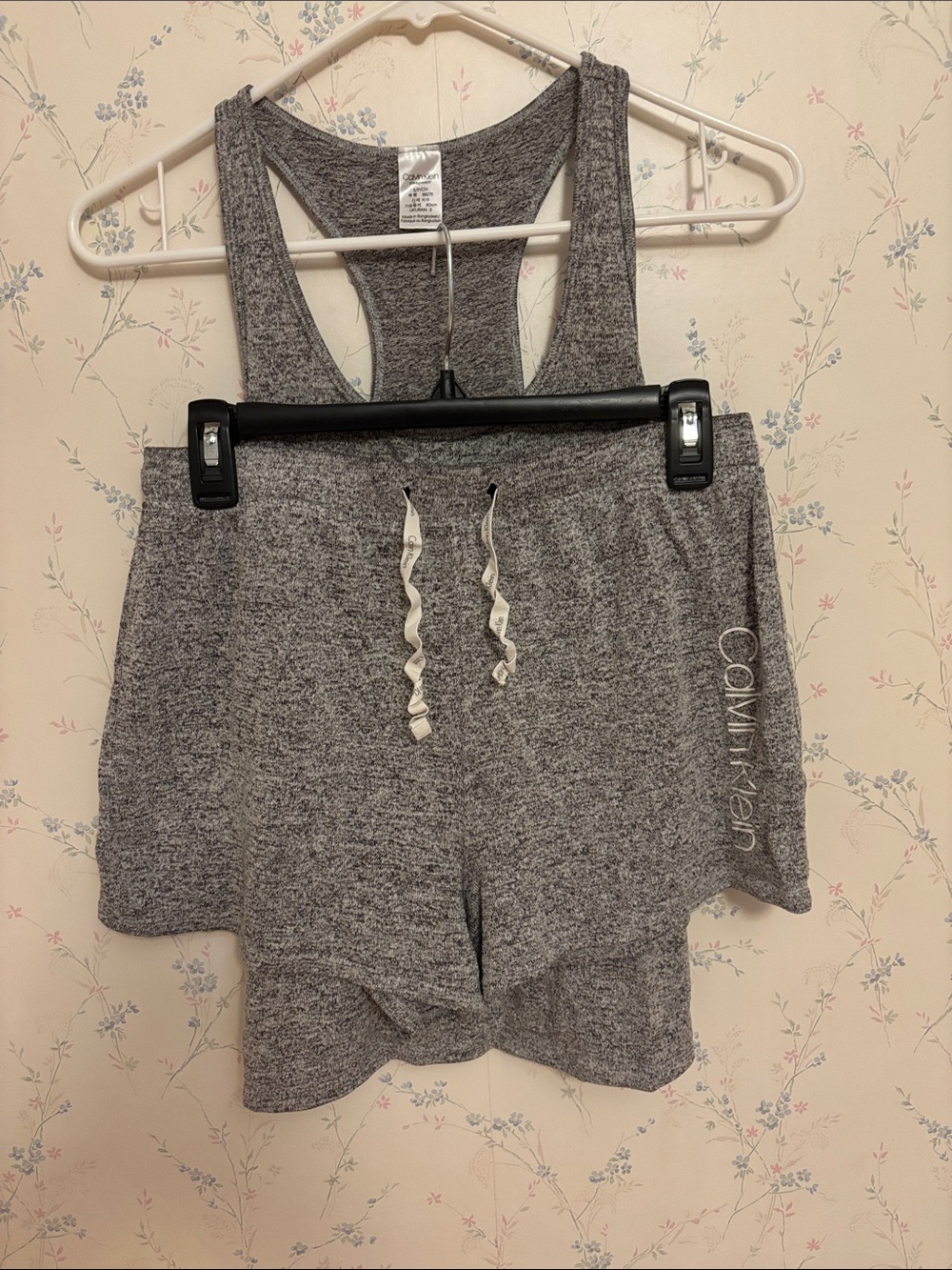 Calvin Klein Heather Gray Racerback Tank & Shorts Sleep Set
